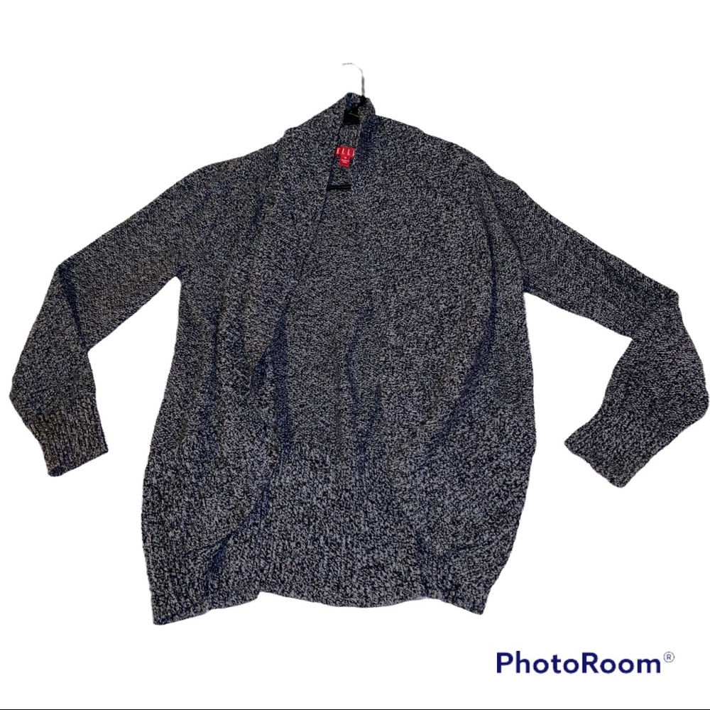 ELLE Open Cardigan Sweater Gray Size Medium